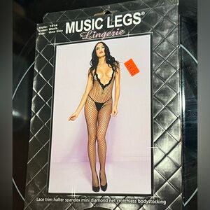 NWT music legs lingerie black